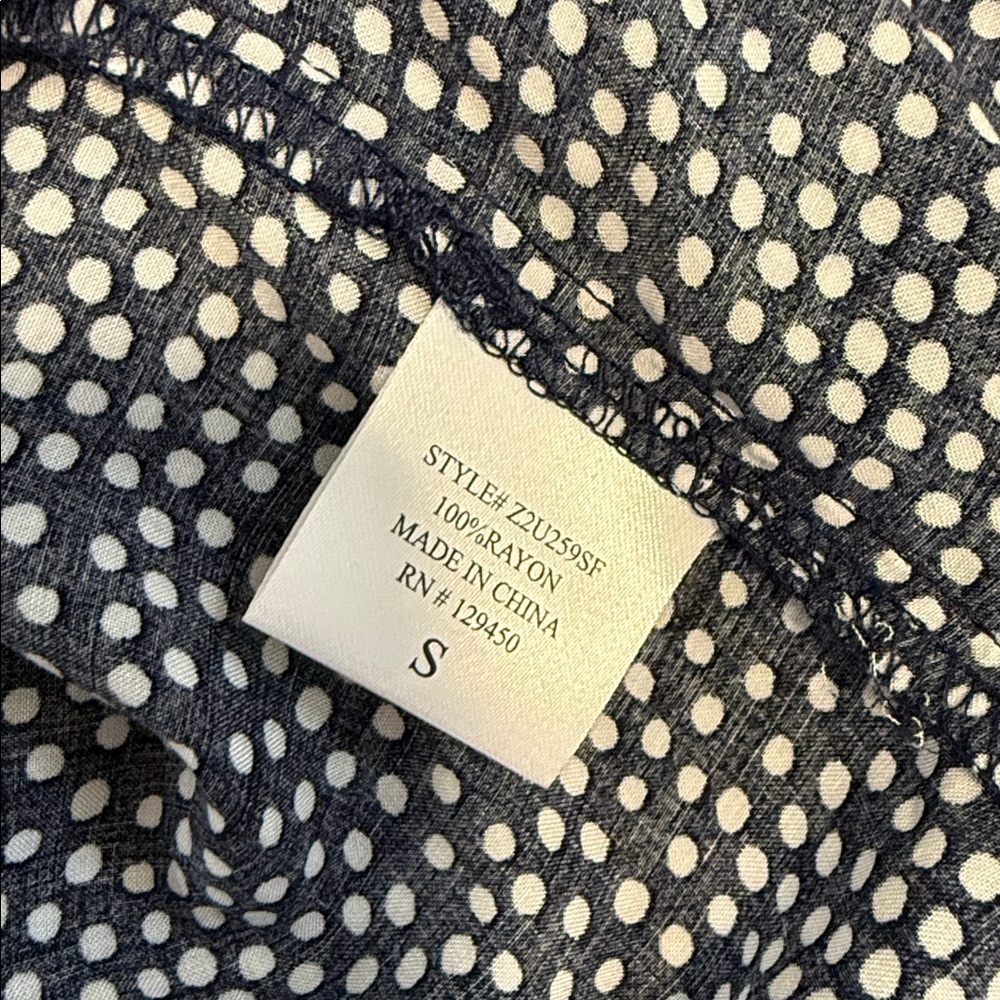 Brina & Em Lemmy Top V-neck Navy Patterned Blouse - Picture 10 of 12